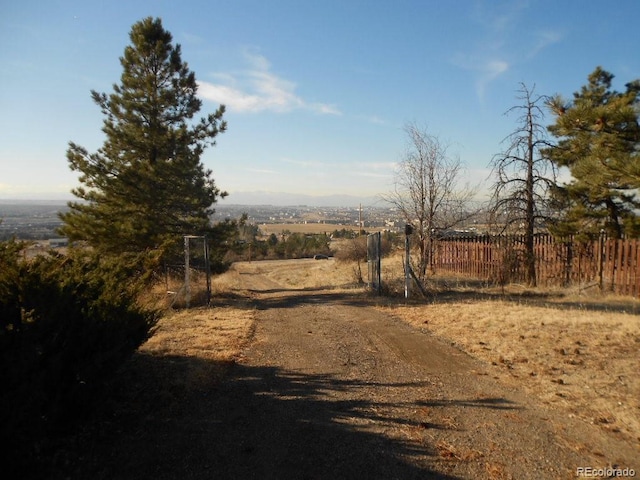 view of street with a rural view