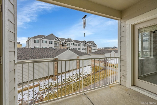 balcony with a residential view