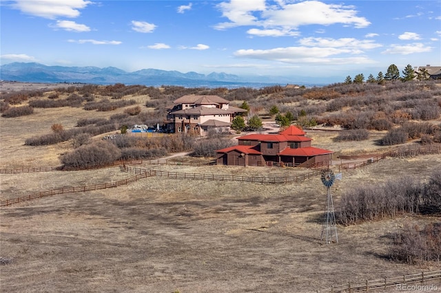 property view of mountains featuring a rural view