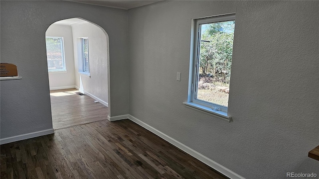 interior space featuring dark hardwood / wood-style floors