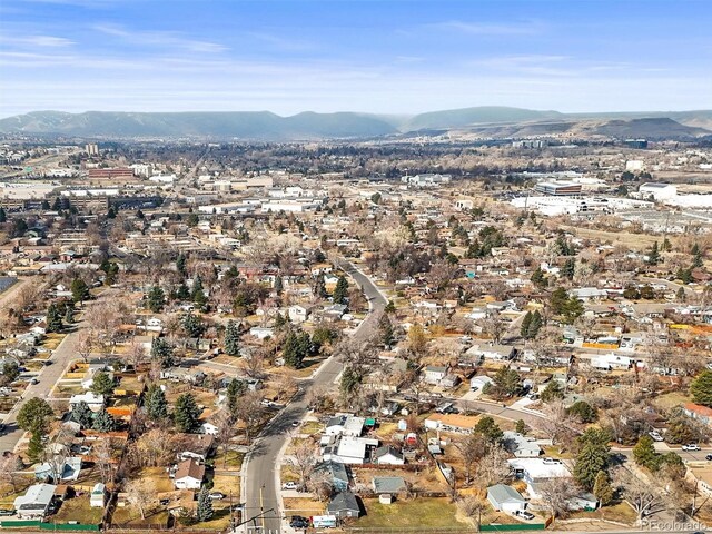 aerial view featuring a mountain view