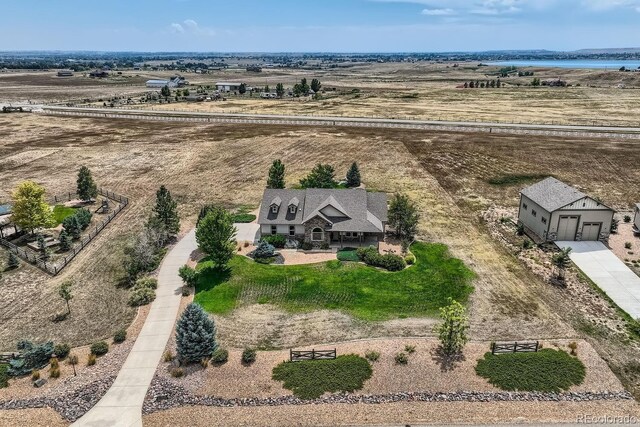 aerial view with a rural view