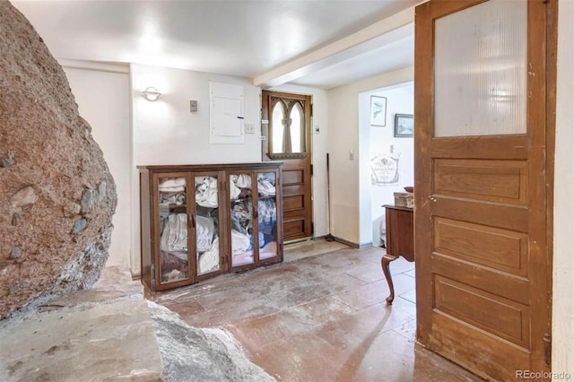 foyer featuring electric panel