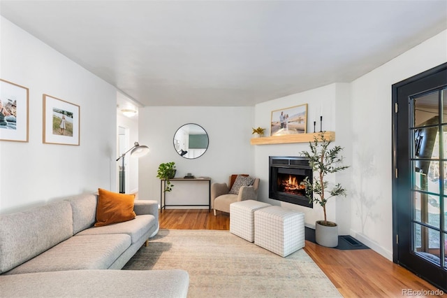 living room featuring light hardwood / wood-style flooring