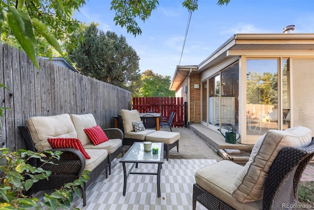 view of patio with outdoor lounge area