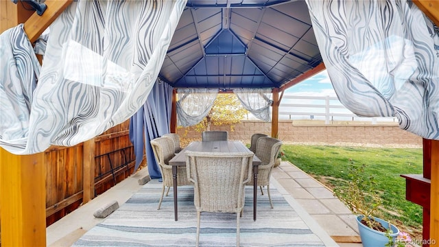 view of patio / terrace featuring a gazebo