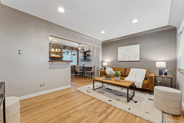 living room featuring hardwood / wood-style flooring