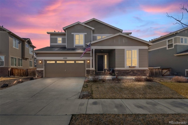 view of front facade with a garage