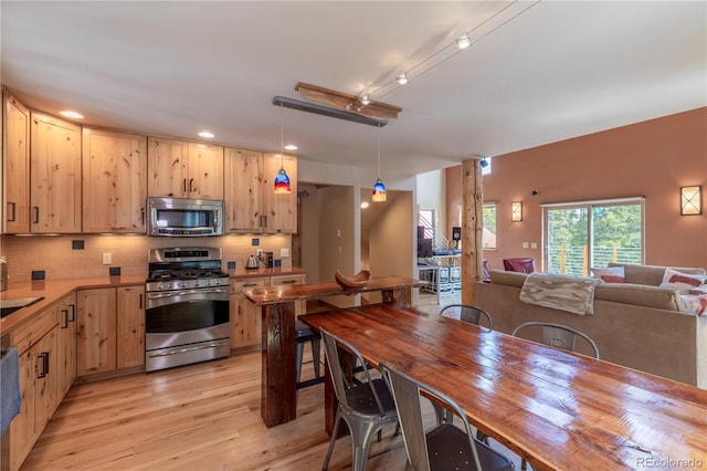 344 Puma Pl, Fairplay, CO 80440 - dining area featuring light wood-style flooring and recessed lighting