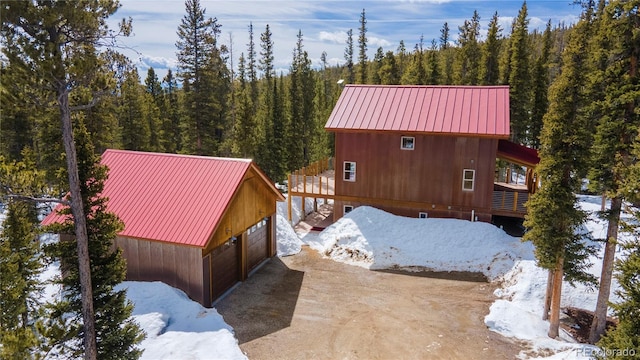 344 Puma Pl, Fairplay, CO 80440 - snowy aerial view featuring a wooded view