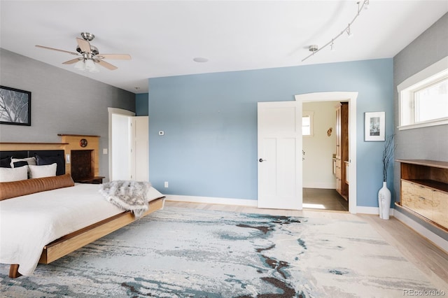 bedroom featuring light hardwood / wood-style floors