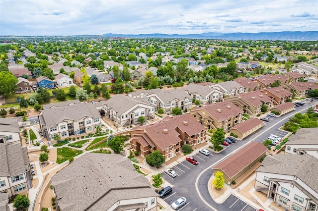 aerial view with a mountain view