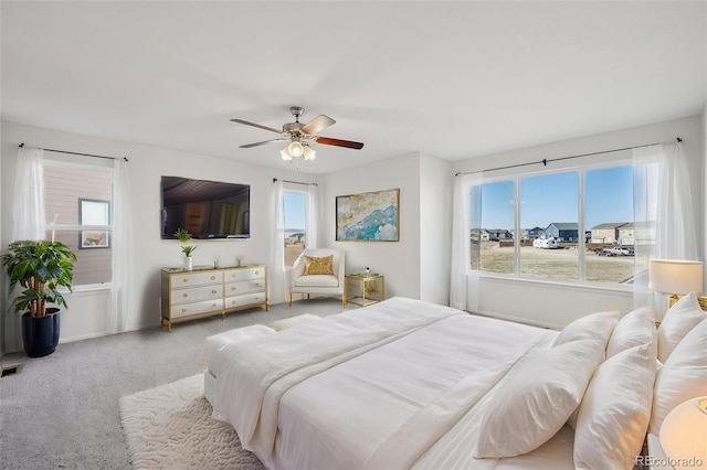 13135 Devils Thumb Pl, Peyton, CO 80831 - carpeted bedroom with multiple windows and ceiling fan