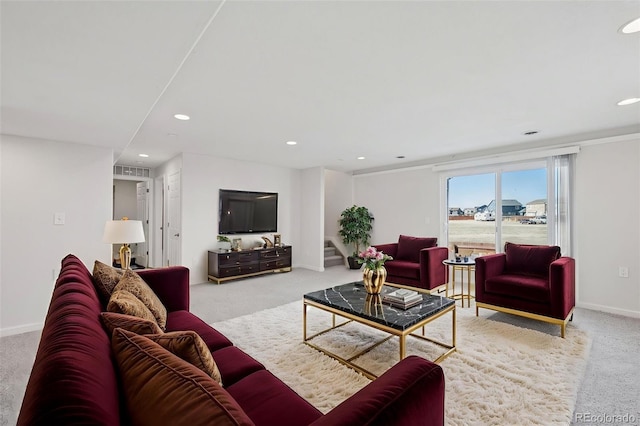 13135 Devils Thumb Pl, Peyton, CO 80831 - carpeted living room with baseboards and recessed lighting