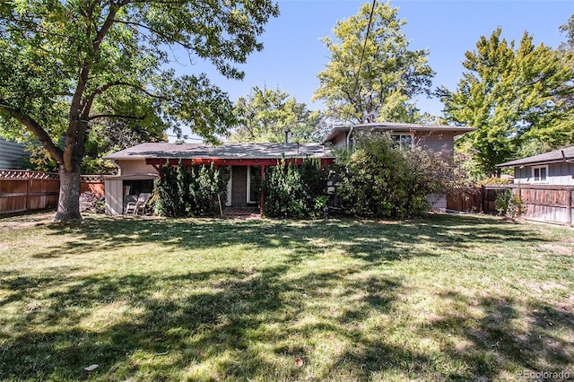 exterior space with a lawn