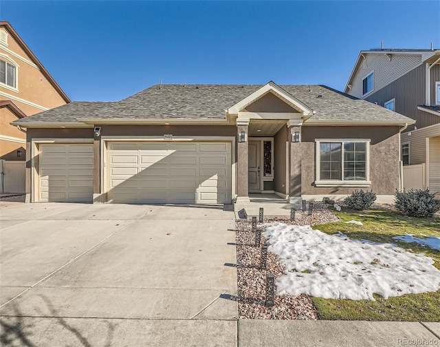 view of front of home with a garage