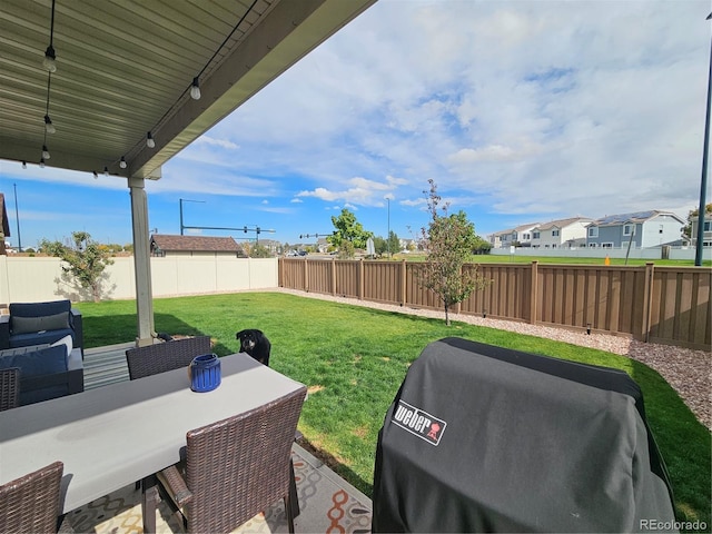 view of yard with a patio area