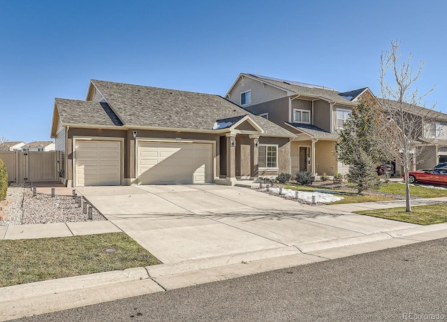 view of front facade with a garage