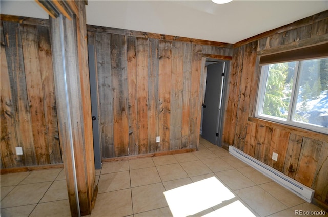 107 Peaks View Ct Unit 324, Blue River, CO 80424 - empty room featuring a baseboard radiator and wooden walls
