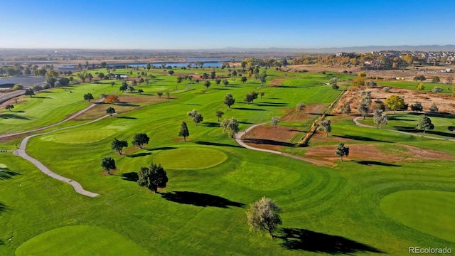 aerial view of a nearby body of water and a golf course