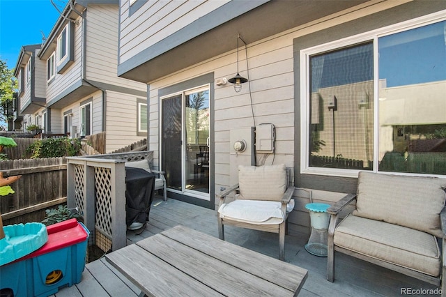 wooden deck with fence