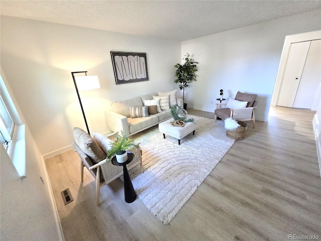 5721 W 92nd Ave Unit 66, Westminster, CO 80031 - living room with wood finished floors, a textured ceiling, and baseboards