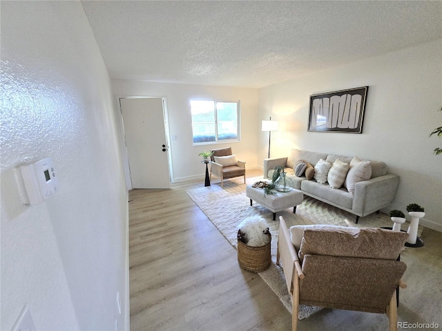 5721 W 92nd Ave Unit 66, Westminster, CO 80031 - living room with light wood-style floors, a textured ceiling, and baseboards