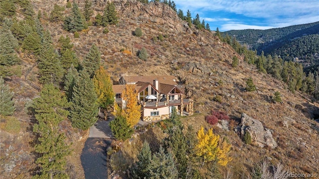 187 Fox Ridge Dr, Evergreen, CO 80439 - bird's eye view with a mountain view