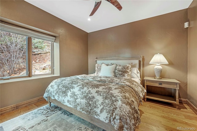 187 Fox Ridge Dr, Evergreen, CO 80439 - bedroom featuring ceiling fan and light hardwood / wood-style floors