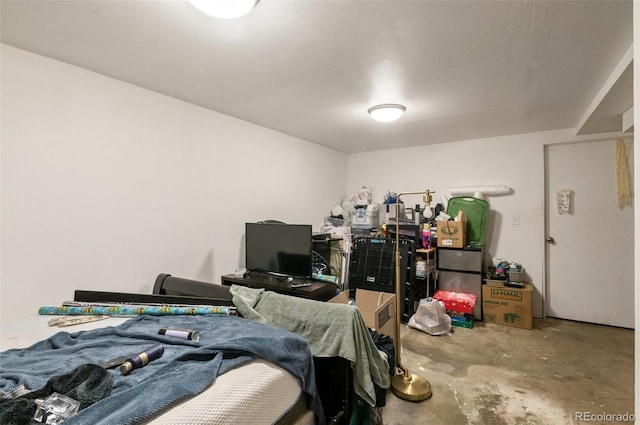 bedroom with concrete flooring