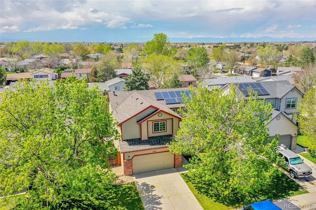 aerial view featuring a residential view