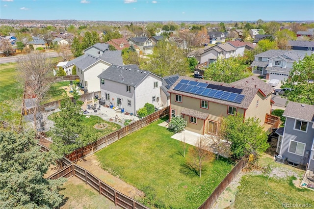 drone / aerial view with a residential view