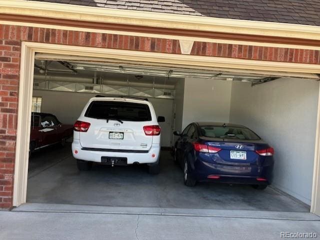 view of garage