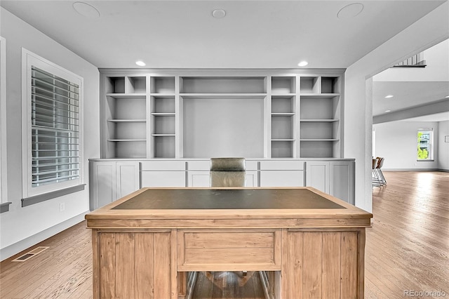 8179 S Kellerman Cir, Aurora, CO 80016 - unfurnished office with wood-type flooring, recessed lighting, and baseboards