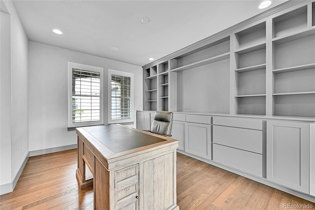 8179 S Kellerman Cir, Aurora, CO 80016 - office space featuring light wood-type flooring, recessed lighting, and baseboards