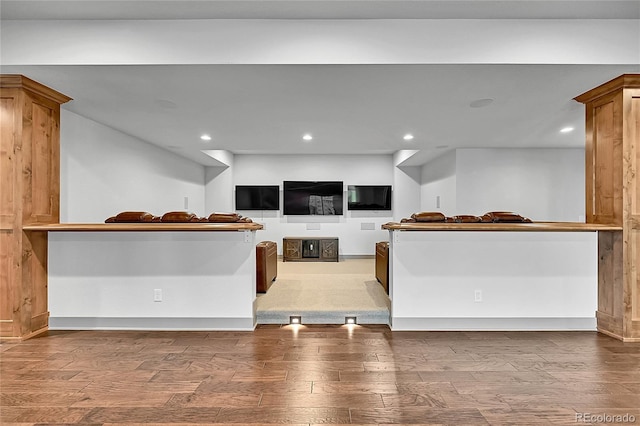 8179 S Kellerman Cir, Aurora, CO 80016 - unfurnished living room with wood finished floors and recessed lighting