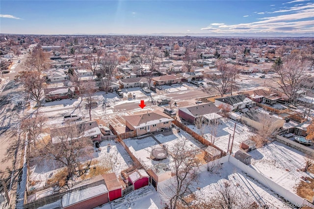 view of snowy aerial view