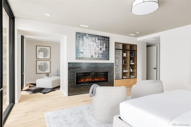 living room with light wood-type flooring