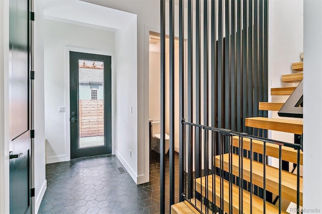 2280 W 42nd Ave, Denver, CO 80211 - tiled entrance foyer with baseboards and stairway