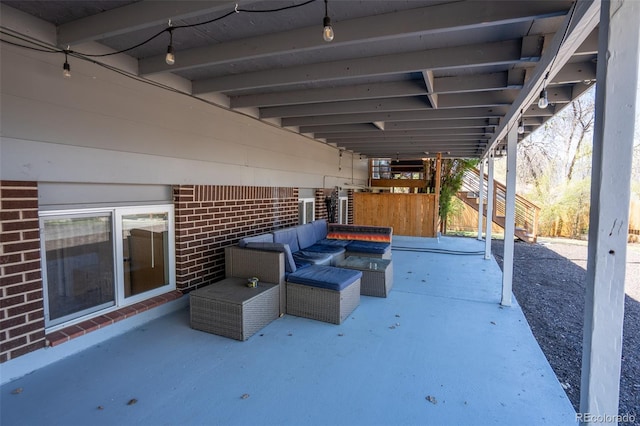 view of patio with outdoor lounge area