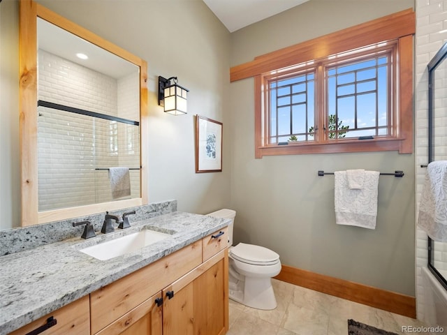 3395 Timbergate Trl, Evergreen, CO 80439 - bathroom with a tile shower, vanity, and marble finish floors