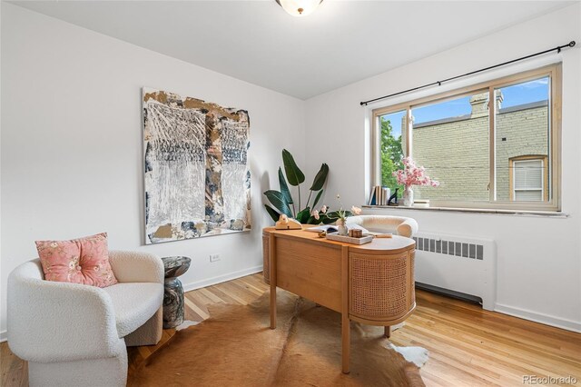 2100 N Franklin St Unit 5, Denver, CO 80205 - office with radiator heating unit and wood finished floors