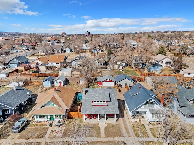 aerial view with a residential view