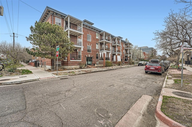 view of street featuring sidewalks and curbs
