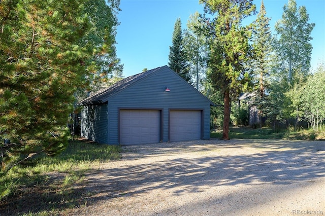 view of garage