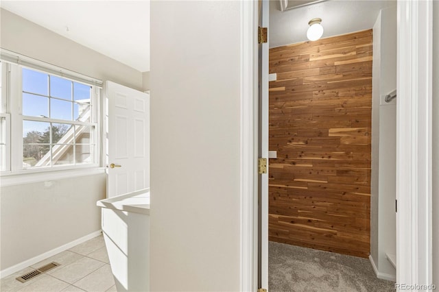 bathroom with tile patterned flooring