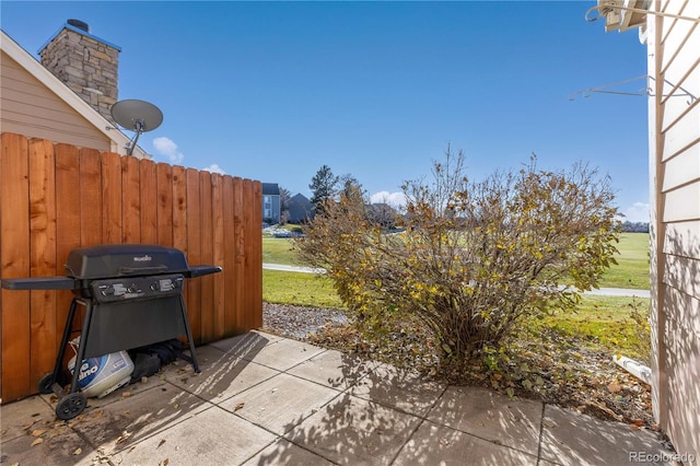 view of patio with area for grilling