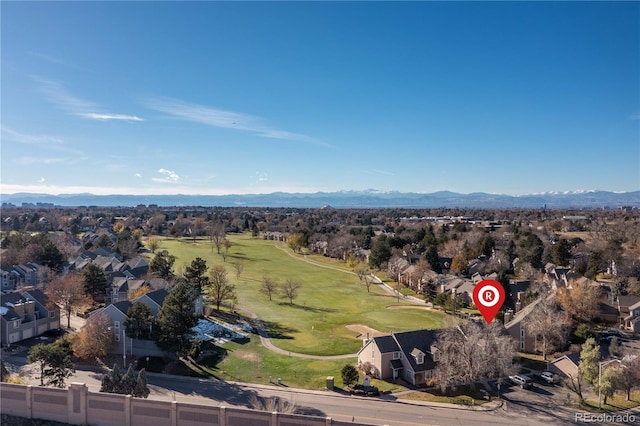 aerial view featuring a mountain view