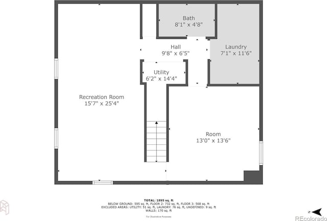1856 S Monroe St, Denver, CO 80210 - view of floor plan / room layout