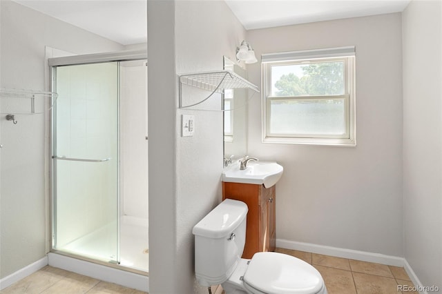 1856 S Monroe St, Denver, CO 80210 - full bath with vanity, a shower stall, and tile patterned flooring